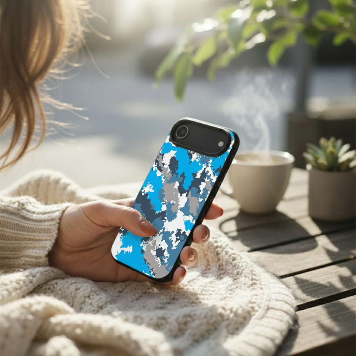 Blue & White Camo iPhone Cover